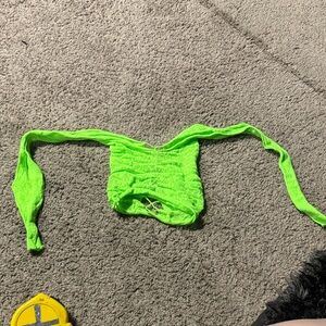 Neon Green Lace-Up Top